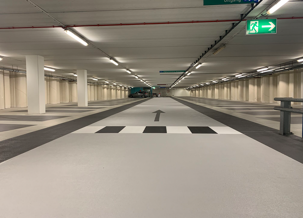 Afwerking met Triflex bij Parkeergarage de Boompjes